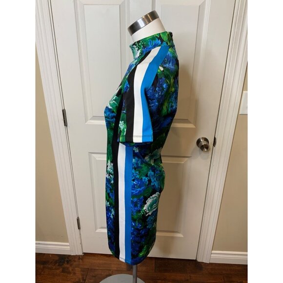 PAM & GELA Blue Green Floral Pattern Striped Panels Dress, Size S, NWT! - Picture 3 of 5